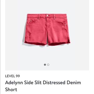 LEVEL 99 Adelynn Side Slit Distressed Denim Short